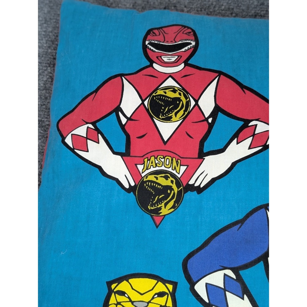 Vintage 1993 Mighty Morphin Power Rangers 18" Throw Pillow Double Sided Zach - Picture 6 of 15